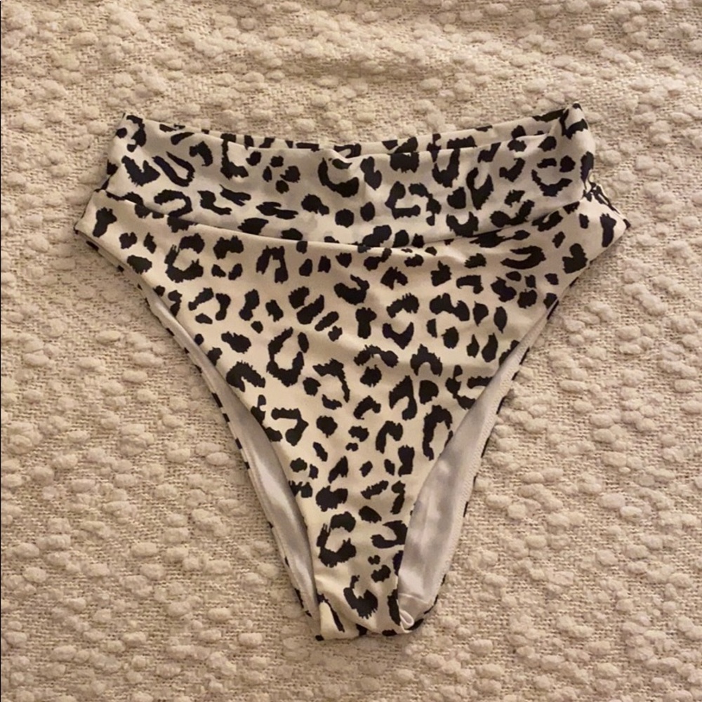 NWOT Aerie Leopard Print High Waisted Swim Bottoms